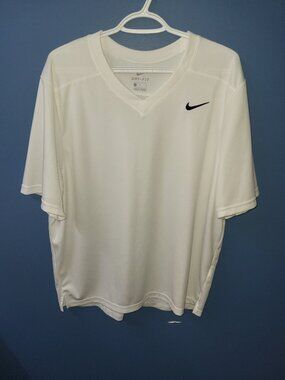 Nike Dri-FIT White Athletic Shirt Men's L Short Sleeve Performance Tee